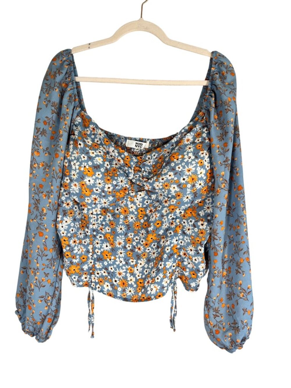 Colorful Floral Babydoll Top 3X Boho Indie Folk Peasant Festival Country Western